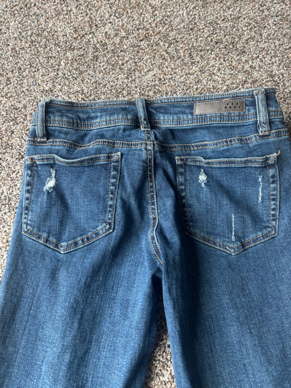 Dollhouse Distressed Flare Jeans Size 5 Y2K Low Rise Raw Hem Denim - Picture 6 of 6